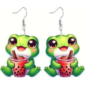 Frog Dangle Earrings for Women Fun Frog Earrings Fun Animal Earrings Cute Frog Earrings Cute Animal Earrings