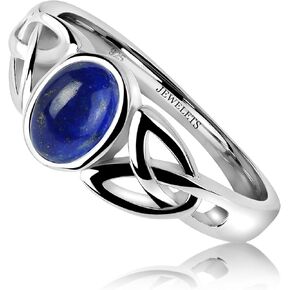 Lapis Lazuli Ring Celtic Design Silver Fine Jewelry Oval 5x7 mm Gemstone