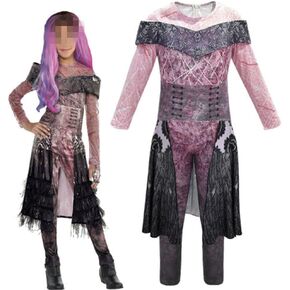 Audrey Mal Fancy Dress Descendants 3 Costumes for Girls Halloween Evil Queen Cosplay Long Sleeve Jumpsuit Costume