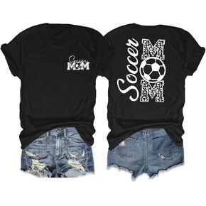 Soccer Mom Shirt Women Soccer Mom Leopard Bleached T Shirt Soccer Mom Graphic Shirt Funny Ball Mom Life Tee Top