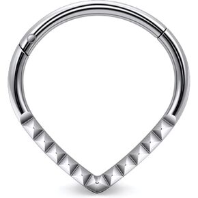 Vsnnsns Astm F136 Titanium Septum Rings 16G 18G 20G Daith Piercing Jewelry Clicker Septum Jewelry CZ Opal Septum Rings Daith Earrings Piercing Jewelry Hoops For Women Men