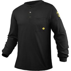 PTAHDUS FR Shirts for Men, 5.5oz CAT2/HRC2 Flame Resistant Shirts Long Sleeve, 100% Cotton FR Clothing for Men in Saudi Arabia