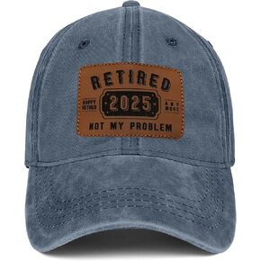 Retirement Gifts for Men Women Funny Adjustable Retirement Washed Leather Patch Baseball Cap Gift Ideas