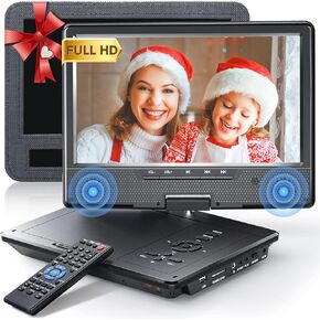 Arafuna 18" Portable DVD Player with with 5-Hour Rechargeable Battery, 16" HD Swivel Screen with Dual Stereo Speakers, Support USB/SD/Sync TV, Regions Free