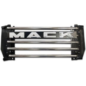 Kozak Chrome Metal Grille with MACK emblem Direct Aftermarket Replacement for Mack CV713 Granite T/A Semi Trucks PLUS 2x22" Windshield Wipers and KOZAK Vest