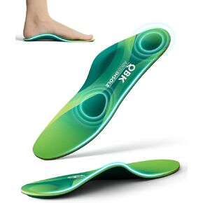 QBK Orthotic Insoles with Enhanced Arch Support, Alleviate Plantar Fasciitis, Achilles Tendonitis, Correct O-Legs, Overpronation, Provide Knee Pain Relief XXL