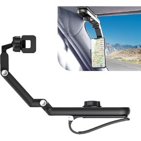 قطعة واحدة من حامل هاتف السيارة، مشبك تثبيت ثابت لهاتف السيارة مقاس 9.84 × 4.13 بوصة، حامل هاتف واقي من الشمس يدور 360 درجة، مناسب لمعظم السيارات (رمادي) in Kuwait