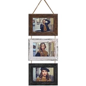 4x6 Wall Hanging Picture Frames Collage with 3 Opening Multi Color Frames