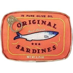 Canned Sardines Makeup Bag,Eye-catching Cute Clutch bag Makeup Case Cosmetic Bag Portable Snack Pouch bag Travel Toiletry Bags For Women Organizer Bag polyester fabric Waterproof