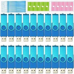 USB Thumb Drive 4GB USB 2.0 Flash Drive 1 Pack Pendrive Swivel USB Memory Sticks with Lanyard Zip Drive USB Jump Drive 4GB USB Drive for Storage and Backup, Blue