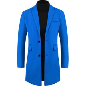 Lars Amadeus Winter Coat for Men's Notched Collar Single Breasted Long Trench Coats in Kuwait