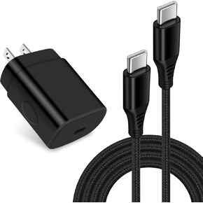 30W Super Fast USB C Wall Charger for Samsung Galaxy S24 FE Ultra A16 A15 A35 A14 A54 S23 S22 S21 Z Fold 6, Dual Port Charging Block Type C Plug Adapter 6FT USB C Cable for iPhone 16 15, Pixel 9 Pro