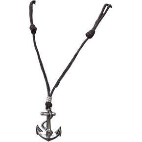 BlueRica Anchor & Rope on Adjustable Cord Necklace