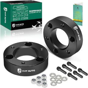 YHTAUTO 2.5 inch Front Leveling Lift Kit, Aluminum Strut Spacers w/Hardware Kit Compatible with 2004-2023 Nissan Titan/Armada, RWD/4WD, Suspension Leveling Kit Set of 2