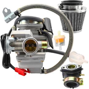 150cc Carburetor with Air Filter Intake Manifold for 4 Stroke GY6 150cc 125cc 152QMJ 157QMJ Engines Electric Choke Motorcycle Scooter