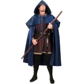 Renaissance Hooded Cape Witch Cloak with Hood Medieval Halloween Costume