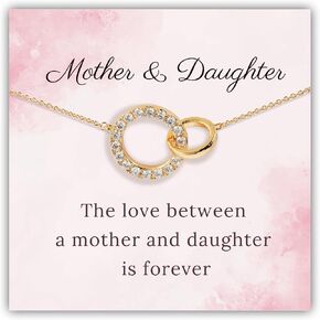 SilverLining Creation Mother Daughter Necklace – Gifts for Mom, Gifts for Daughter, Mom Birthday Gifts, Daughter Birthday Gifts, 18K Gold Plated, 5A Zirconia, Triple-Layered Finish, Size 17-19''