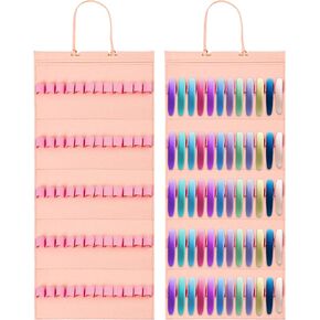 Klmnop Hanging Headband Holder for Girls, Felt Headband Organizer with 60 Elastic Loops, Girls Headband Holder Organizer for Storage Display(Pink)