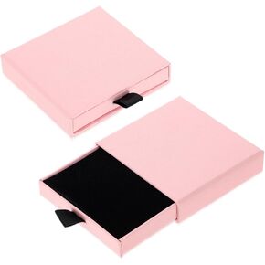 2 Pack Pink Necklace Gift Box, 3 X 3 X 0.7 in Small Gift Boxes for Jewelry, Earring and Bracelet Jewelry Box