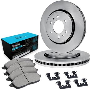 R1 Concepts Rear Brakes and Rotors Kit |Rear Brake Pads| Brake Rotors and Pads| Ceramic Brake Pads and Rotors |Hardware Kit|fits 2018-2021 Ford Expedition, F-150; Lincoln Navigator