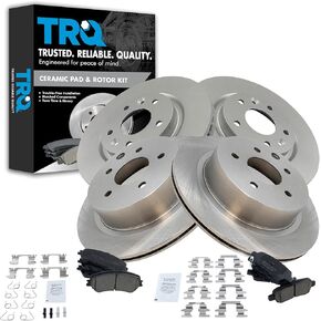 TRQ Front and Rear Brake Pad & Rotor Kit Brake Pads Brake Rotor Ceramic Premium G-Coated Compatible with 2014-2020 Nissan Rogue 2017-2021 Rogue Sport