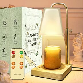 Candle Warmer Lamp with Timer Electric Wax Warmer for Scented Wax Melt Warmer Melter for Jar Candles Touch and Remote Control Dimmable Ajustable Height Gifts for Women 2 Bulbs,Frossted Glass