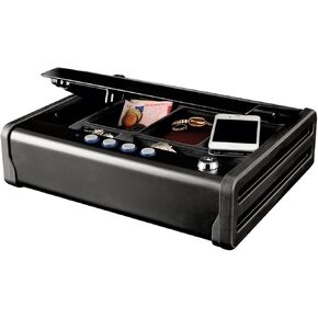 Master Lock P008EML Compact Portable Safe (Combination with Cable), Black/Grey,7,4 cm x 25,4 cm x 20,1 cm