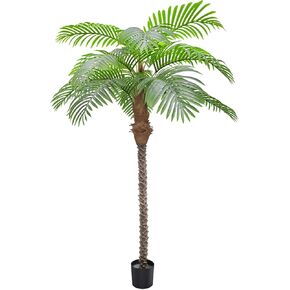 Artificial Palm Tree 7.5ft Tall Trees Plants 15 Leaves 90in Outdoor Palm Trees for Outside Patio Trees for Decor (Set of 2)