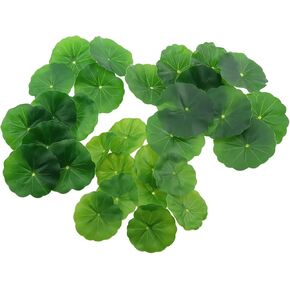 30PCS Simulation of Small Lotus Leaves Miniature Landscape Decorative Lotus Leaves Plastic Decorative Lotus Leaves 5/6/6.5cm Water Floating Fake Leaves for Scene Decoration Photography Props