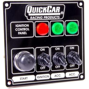 Quickcar Racing Products 50-825 Ignition Panel Black W/2 ACC. & Lights