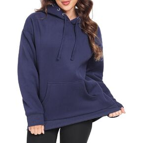 سترات نسائية كبيرة الحجم بغطاء للرأس من الصوف وأكمام طويلة ملابس شتوية غير رسمية وسترات صوفية خريفية in Kuwait