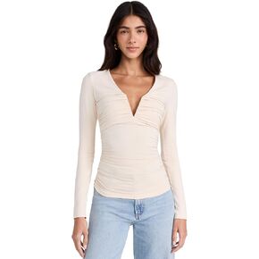 Susana Monaco Women's V Neck Long Sleeve Top