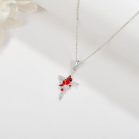 Cross Necklace S925 Sterling Silver Bee/Rose/Hummingbird/Butterfly/Cardinal Cross Necklaces Faith Christian Jewelry Gifts For Women in Kuwait