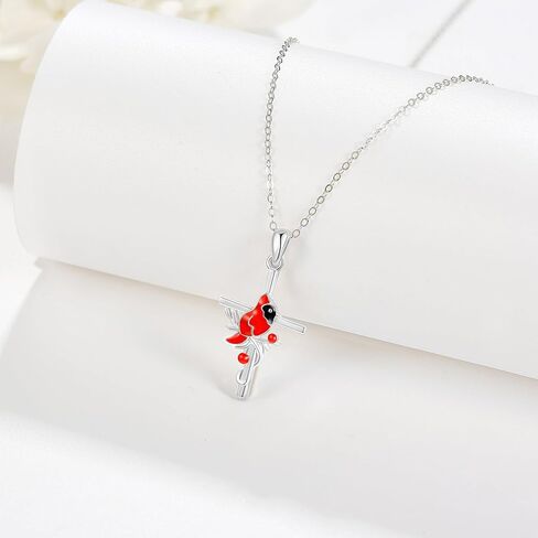 Cross Necklace S925 Sterling Silver Bee/Rose/Hummingbird/Butterfly/Cardinal Cross Necklaces Faith Christian Jewelry Gifts For Women in Kuwait