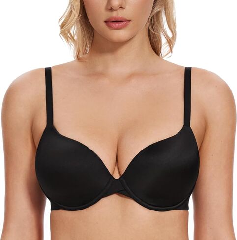 Wingslove Women's Push Up T-Shirt Bra Underwire Lightly Padded Comfort Smoothing Plunge Seamless Everyday Bra in Saudi Arabia