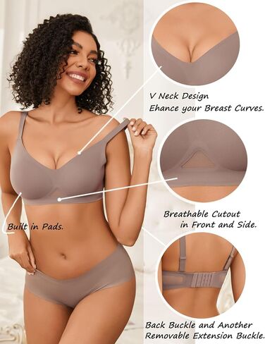 Avidlove Women's Seamless Bras Wireless Bra with Soft Support Full Coverage Tshirt Bra for Women with Padded Everyday Bra in Kuwait