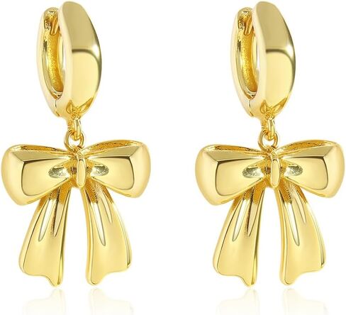 Gold Bow Drop Earrings For Women Cubic Zirconia Bowknot Dangle Earrings Statement Party Jewelry in Kuwait