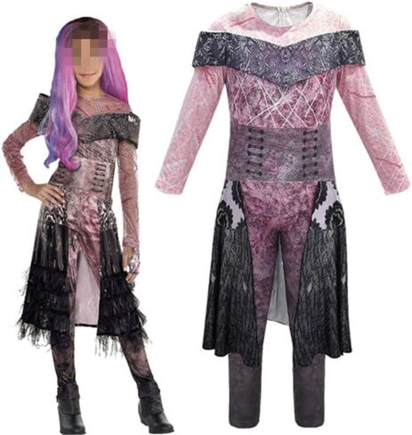 Audrey Mal Fancy Dress Descendants 3 Costumes for Girls Halloween Evil Queen Cosplay Long Sleeve Jumpsuit Costume in Saudi Arabia