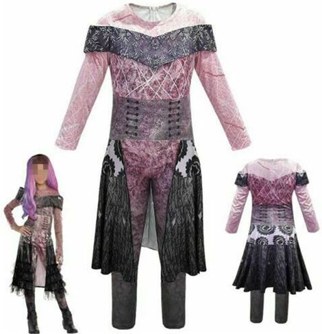 Audrey Mal Fancy Dress Descendants 3 Costumes for Girls Halloween Evil Queen Cosplay Long Sleeve Jumpsuit Costume in Saudi Arabia
