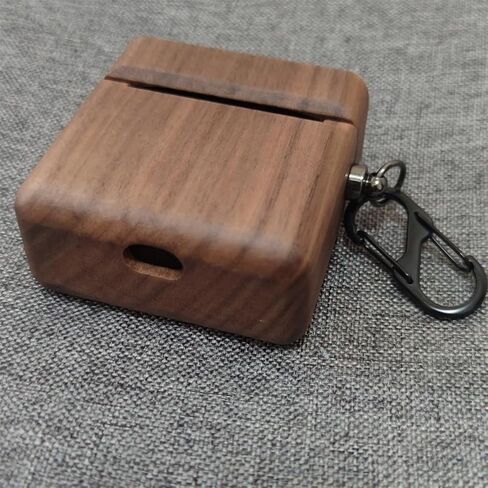 Handmade Nature Wooden Genuine Real Wood Protective Case Cover with Carabiner and Lanyard Compatible with Bose Ultra Open Earbuds (Walnut) in Kuwait