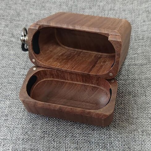 Handmade Nature Wooden Genuine Real Wood Protective Case Cover with Carabiner and Lanyard Compatible with Bose Ultra Open Earbuds (Walnut) in Kuwait