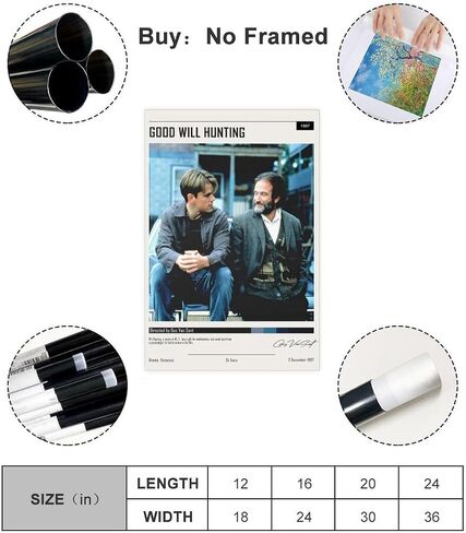 QUNAN Movie Poster Good Will Hunting Canvas Poster Unframe:12x18inch(30x45cm) in Saudi Arabia