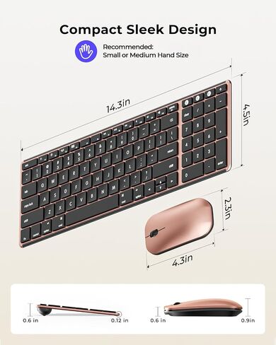 Wireless Bluetooth Keyboard and Mouse for Mac, Multi-Device Rechargeable Slim Keyboard and Mouse Stainless Steel Full Size, Compatible with MacBook Pro/Air, iPad, iMac - Orange Connect Button in Kuwait