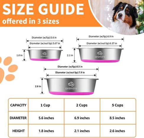 وعاء معدني للكلاب 2 في 1 مع ملحق تغذية بطيء، أوعية للكلاب من الفولاذ المقاوم للصدأ درجة الغذاء 304، وعاء طعام مائي مع قاعدة سيليكون مضادة للانزلاق للكلاب الصغيرة والمتوسطة والكبيرة in Kuwait