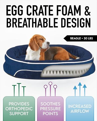 Orthopedic Dog Bed for Large Dogs, Dog Couch Design with Egg Foam Support, Removable, Washable Plush Cover and Non-Slip Bottom with Four Sided Bolster Cushion (Pink) in Saudi Arabia