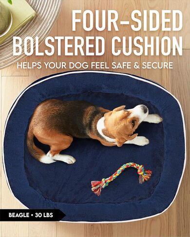 Orthopedic Dog Bed for Large Dogs, Dog Couch Design with Egg Foam Support, Removable, Washable Plush Cover and Non-Slip Bottom with Four Sided Bolster Cushion (Pink) in Saudi Arabia