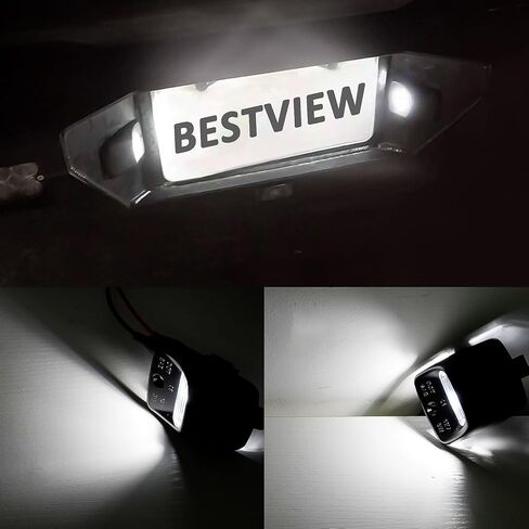 Bestview License Plate Lights,Led Rear Bumper Tag Lamp with Socket Housing Cover Assembly Replacement for Toyota Tundra 2002 to 2013, Tacoma 2005 to 2015 Pickup,6000k White(Pack of 2) in Kuwait