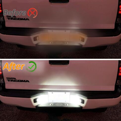 Bestview License Plate Lights,Led Rear Bumper Tag Lamp with Socket Housing Cover Assembly Replacement for Toyota Tundra 2002 to 2013, Tacoma 2005 to 2015 Pickup,6000k White(Pack of 2) in Kuwait