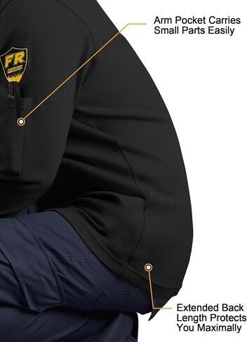 PTAHDUS FR Shirts for Men, 5.5oz CAT2/HRC2 Flame Resistant Shirts Long Sleeve, 100% Cotton FR Clothing for Men in Kuwait