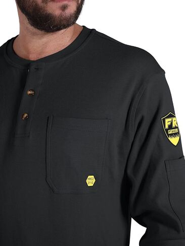 PTAHDUS FR Shirts for Men, 5.5oz CAT2/HRC2 Flame Resistant Shirts Long Sleeve, 100% Cotton FR Clothing for Men in Kuwait